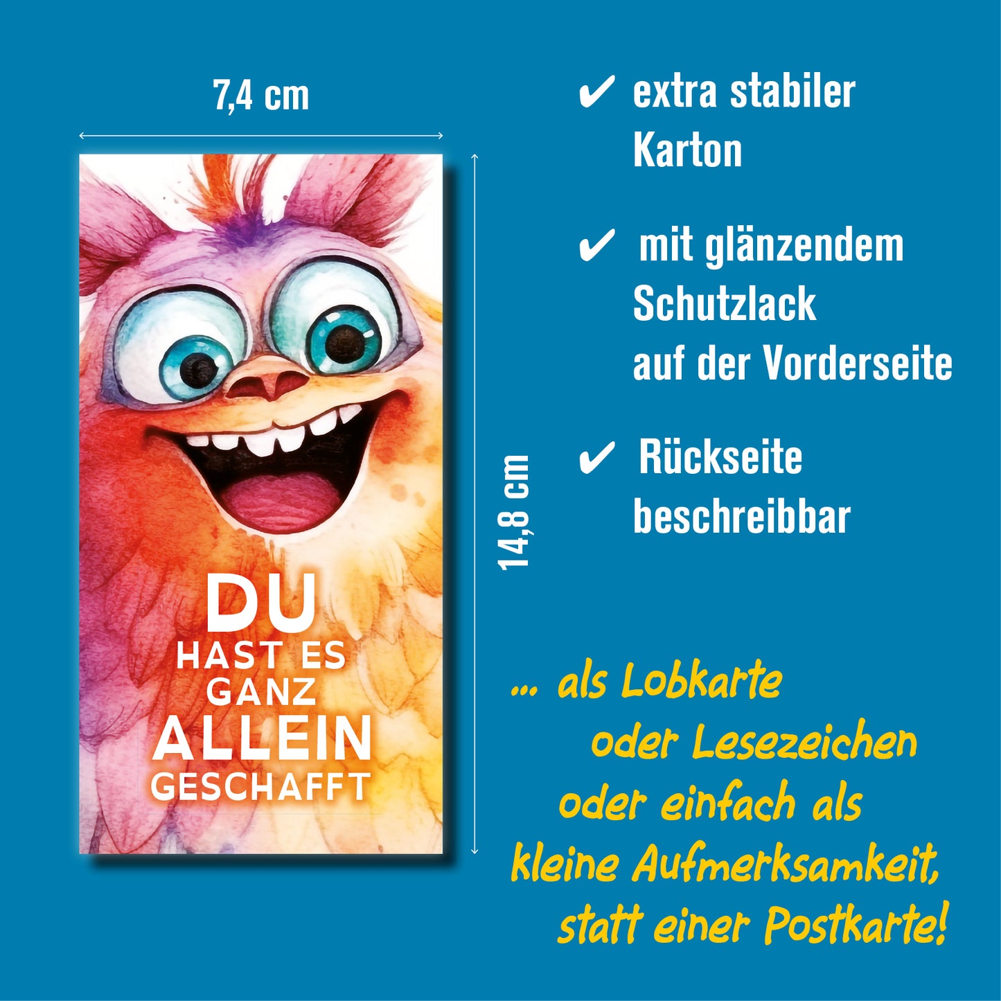 Lobkarte - DU HAST ES GANZ ALLEIN GESCHAFFT