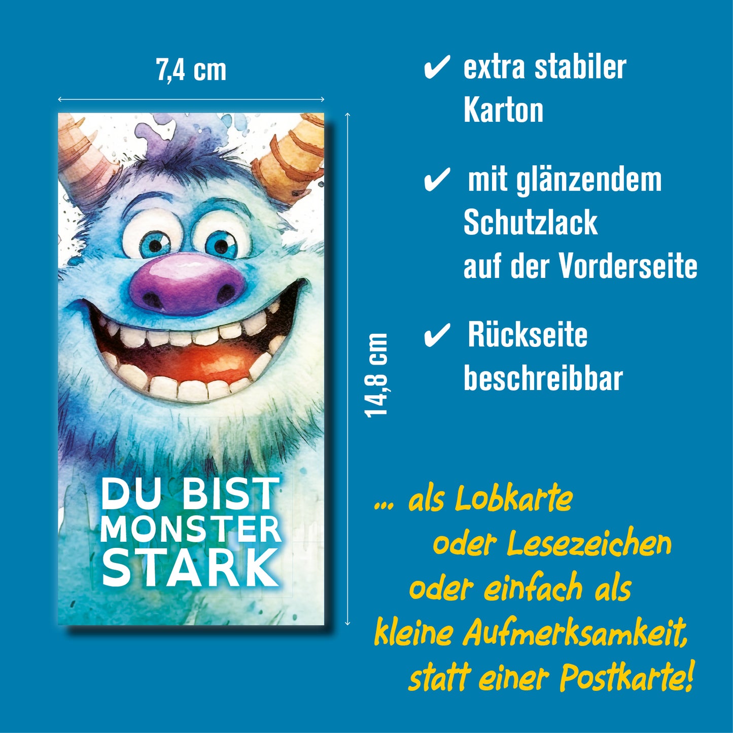 Lobkarte - DU BIST MONSTER STARK