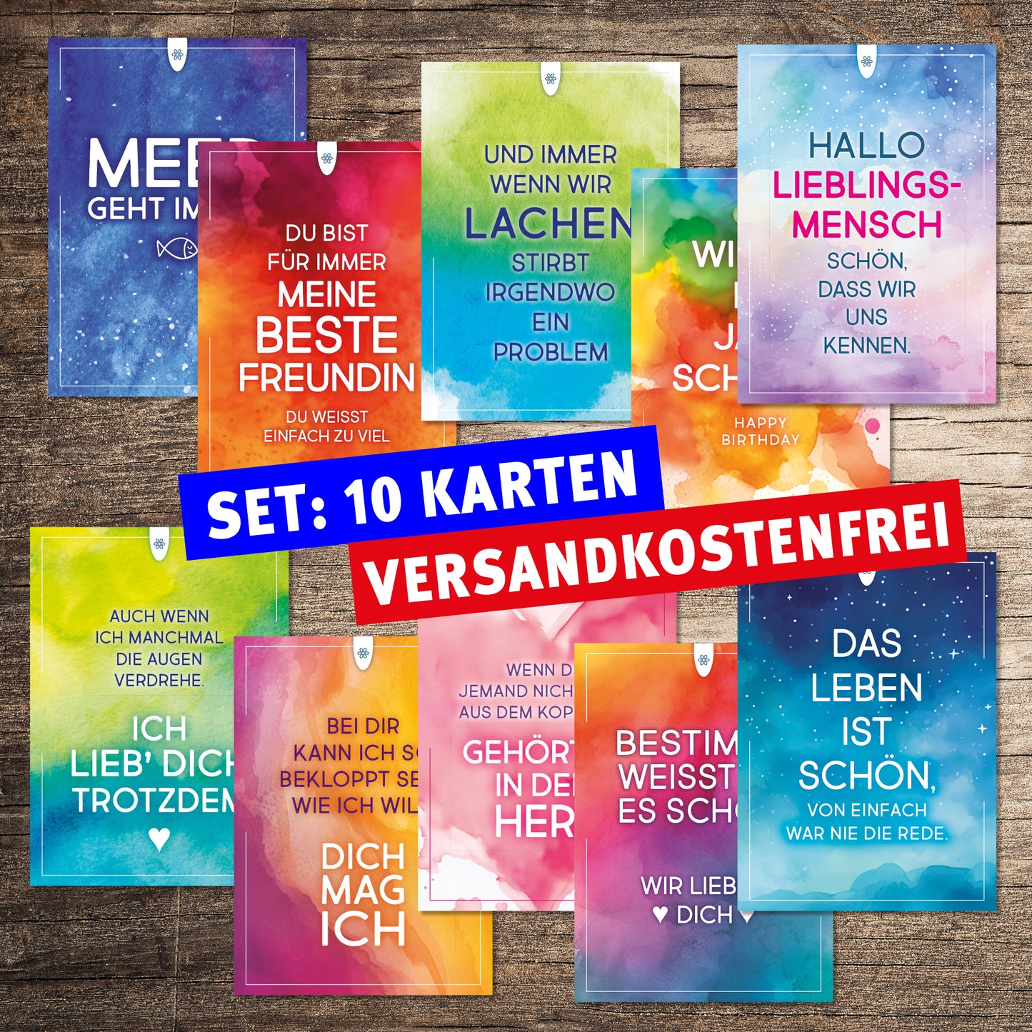 10 Postkarten im Set