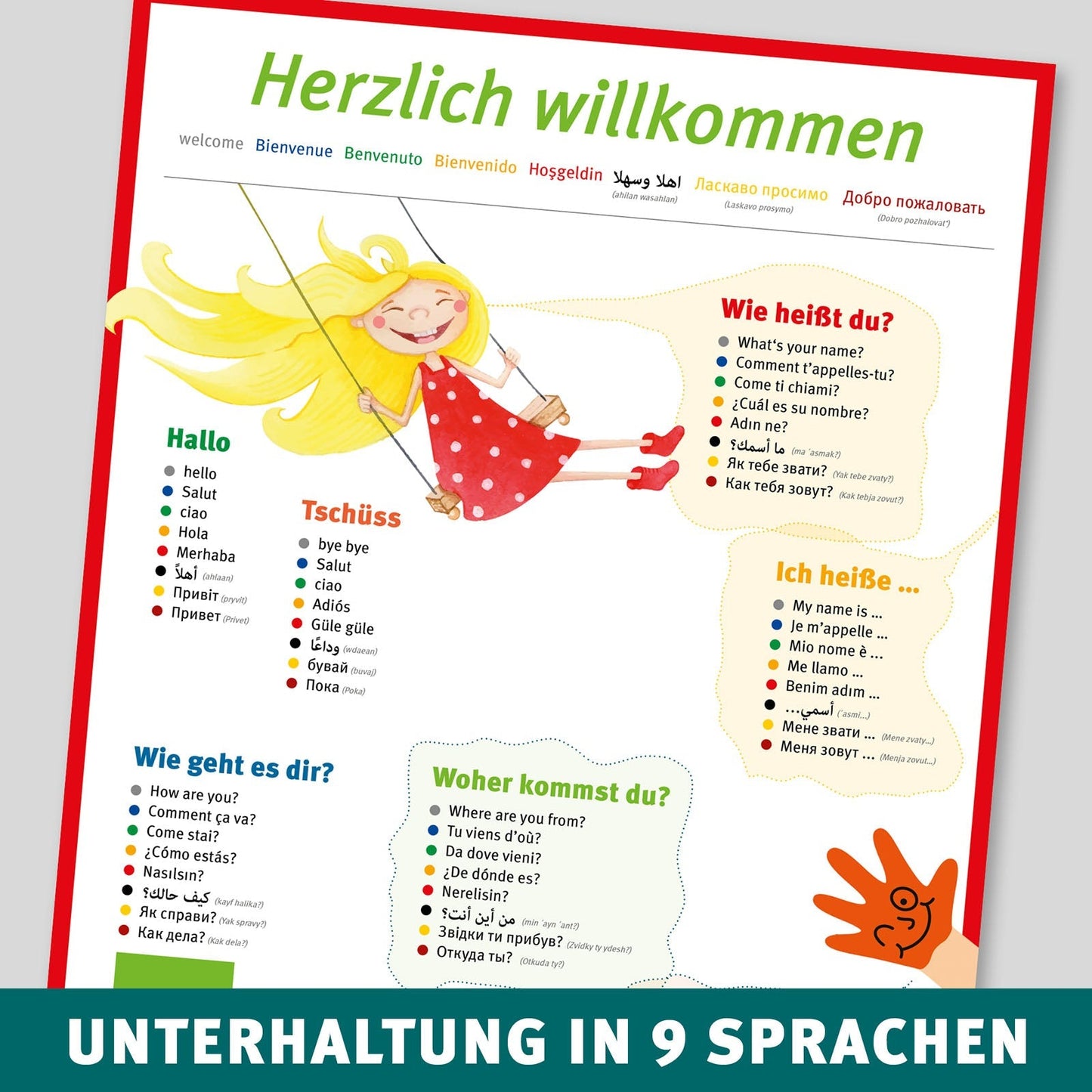 16 Sprachposter: je 4 x A2 Poster - Zahlen | Willkommen | Körper | Familie