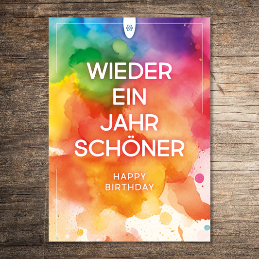 Postkarte: WIEDER EIN JAHR SCHÖNER