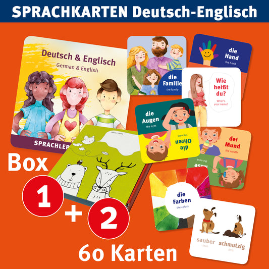 60 SPRACHKARTEN Deutsch & Englisch Box 1+2