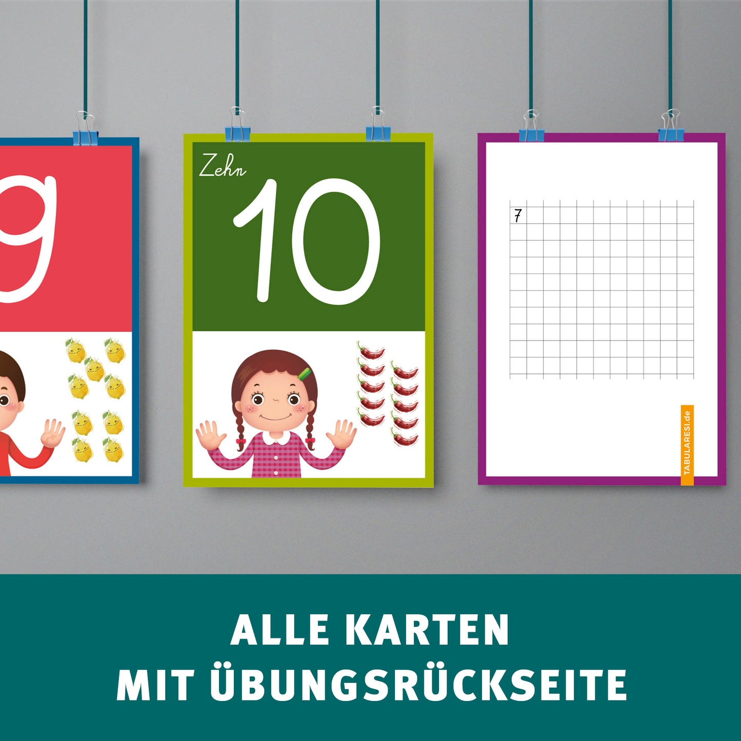 POSTKARTEN-SET  1 x 1 und Zahlen
