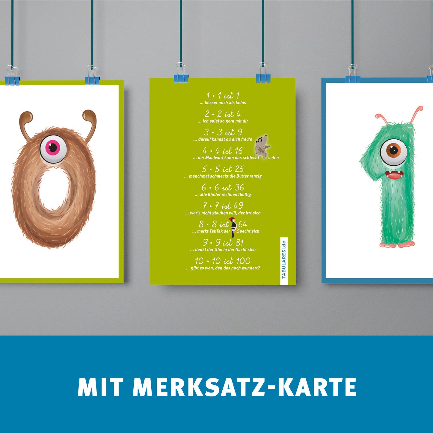 1x1 SET: A2 Poster + Postkarten - Das kleine Einmaleins