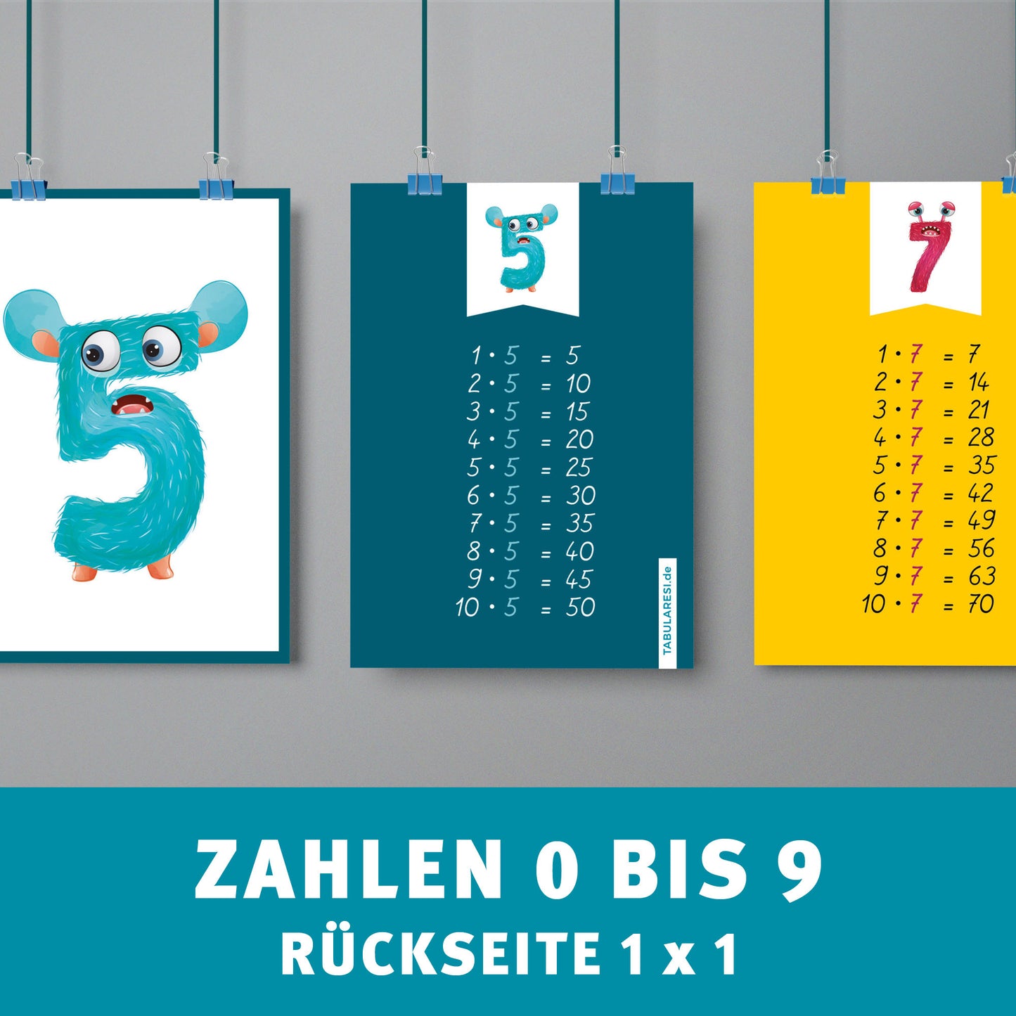 POSTKARTEN-SET  1 x 1 und Zahlen
