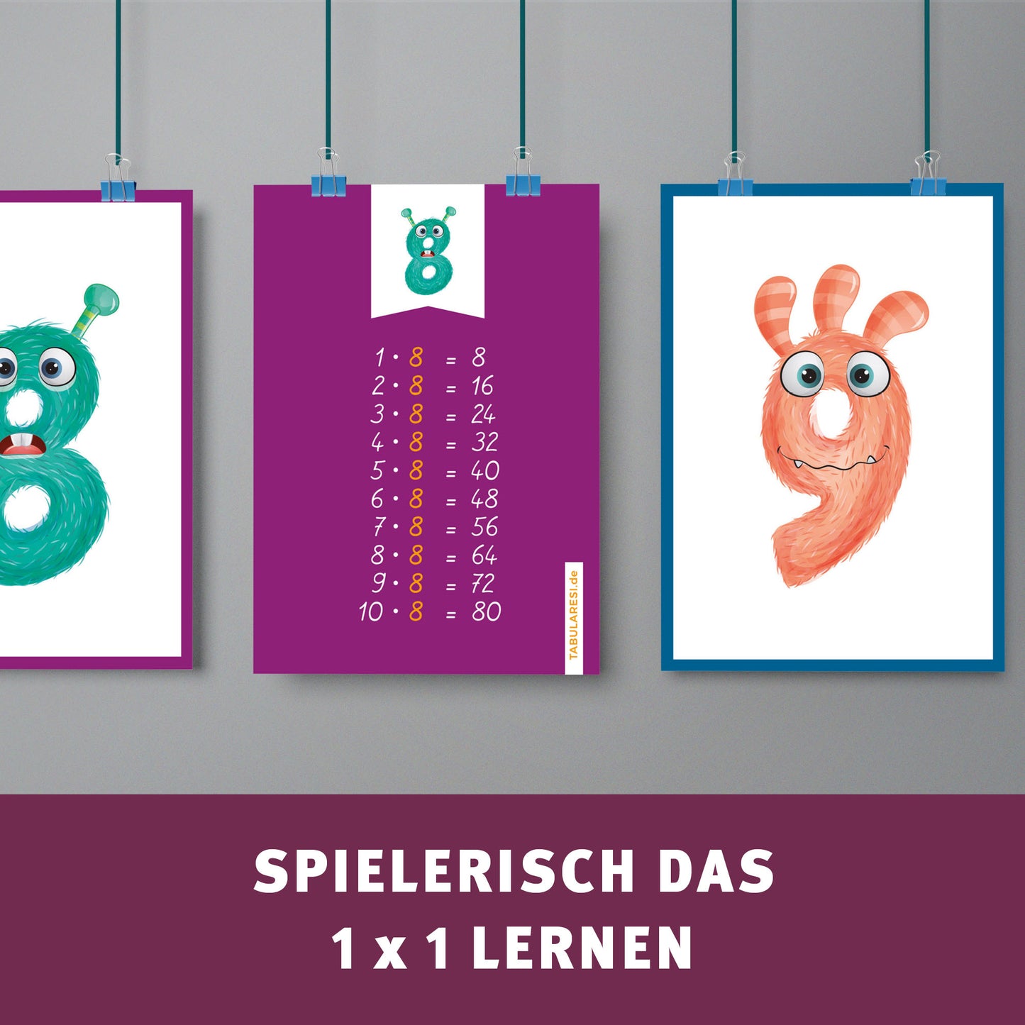 POSTKARTEN-SET  1 x 1 und Zahlen