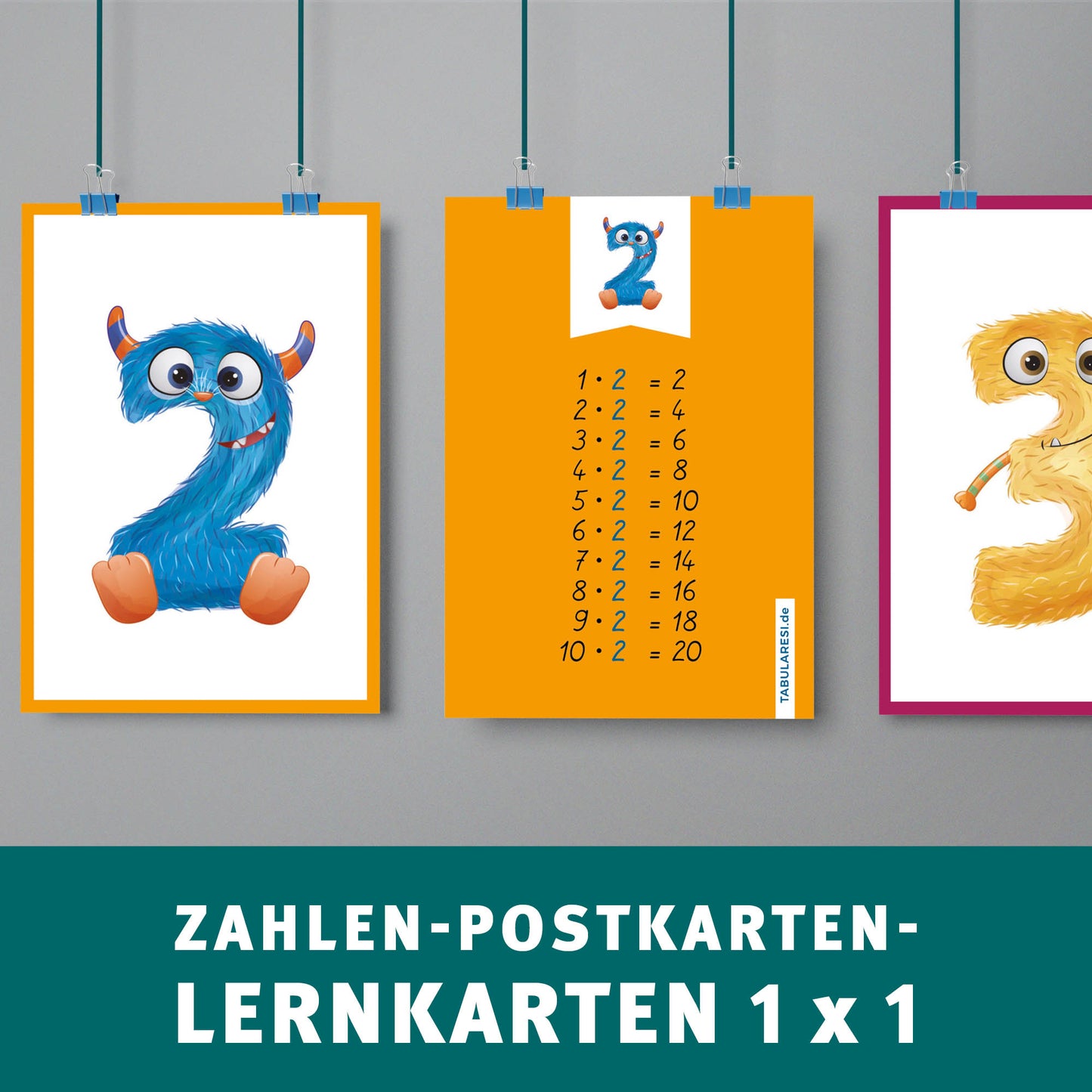 1x1 SET: A2 Poster + Postkarten - Das kleine Einmaleins