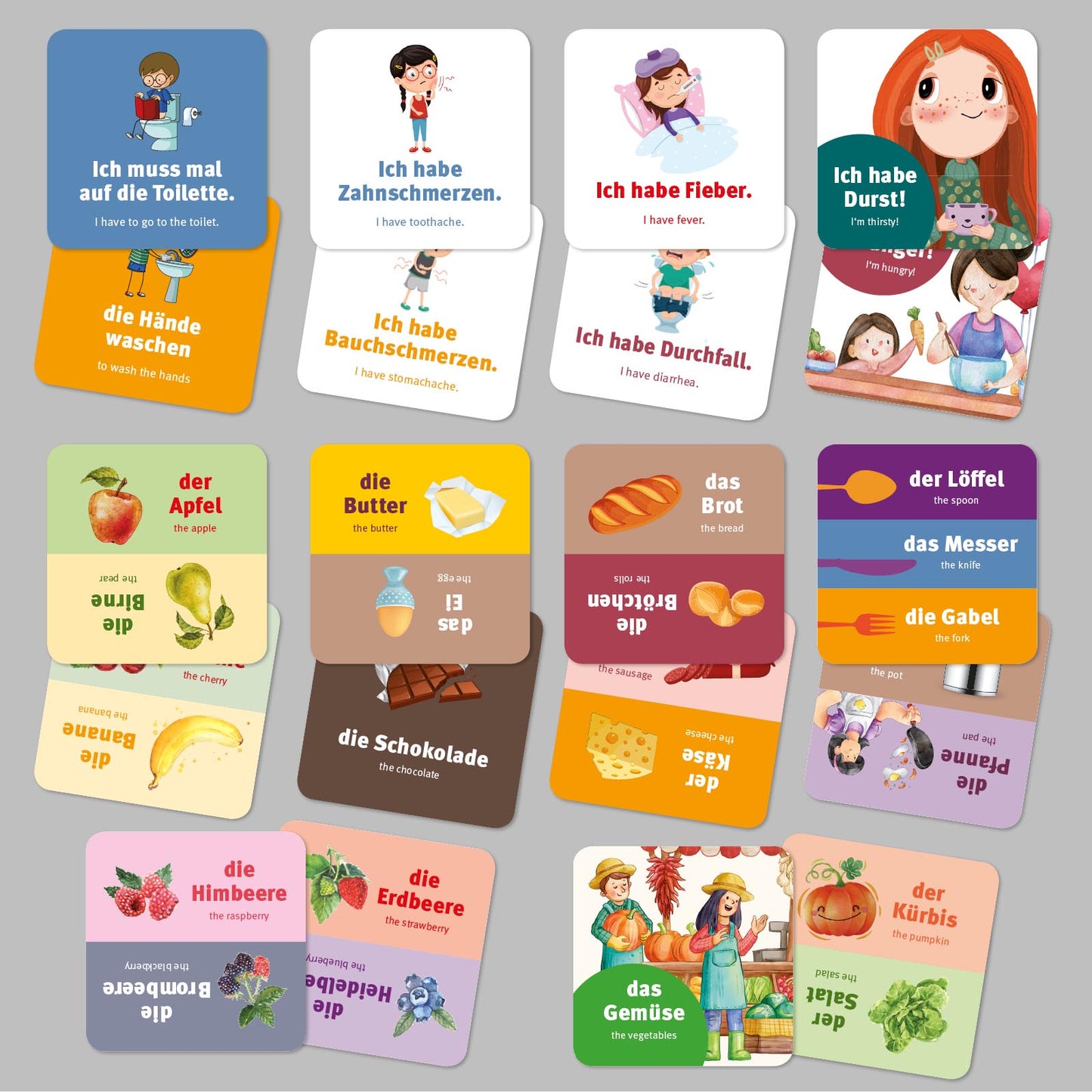 60 SPRACHKARTEN Deutsch & Englisch Box 1+2